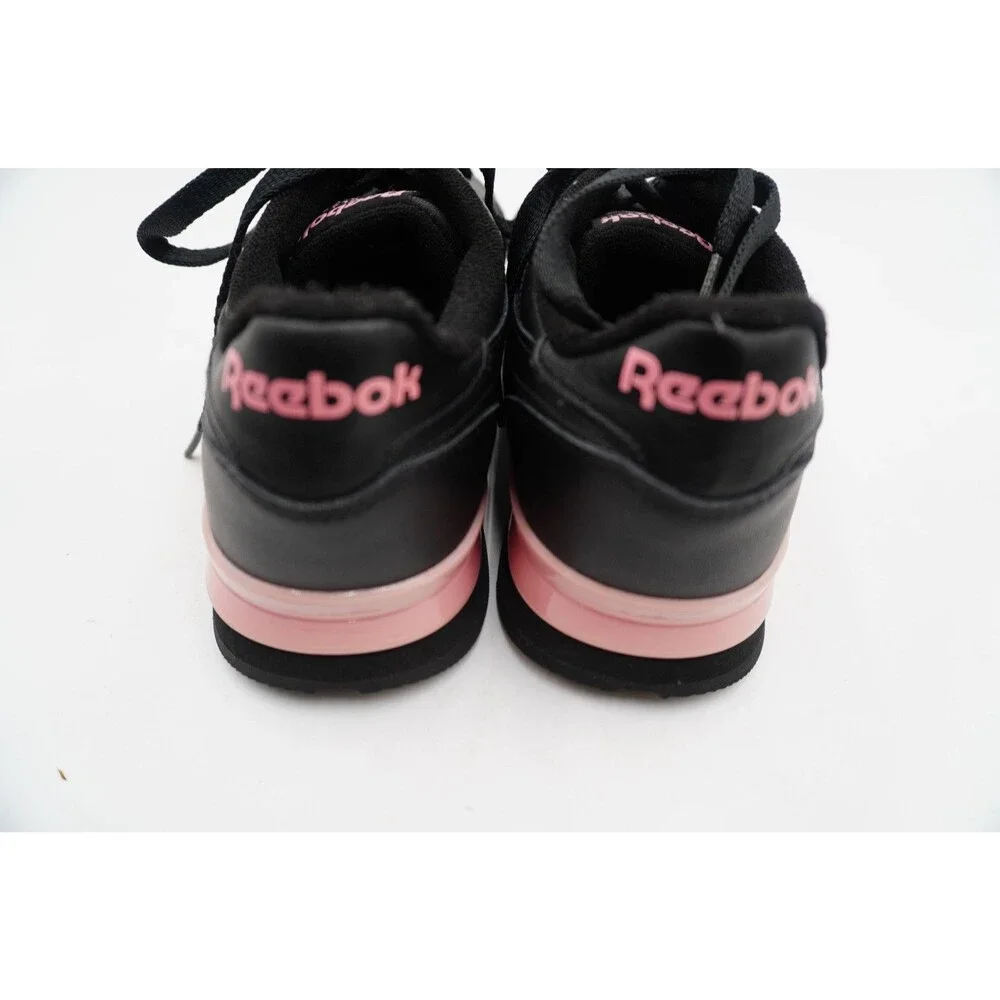 Reebok Classic Leather Women’s Sneakers Size 9 Black with Pink Accents Sneakers